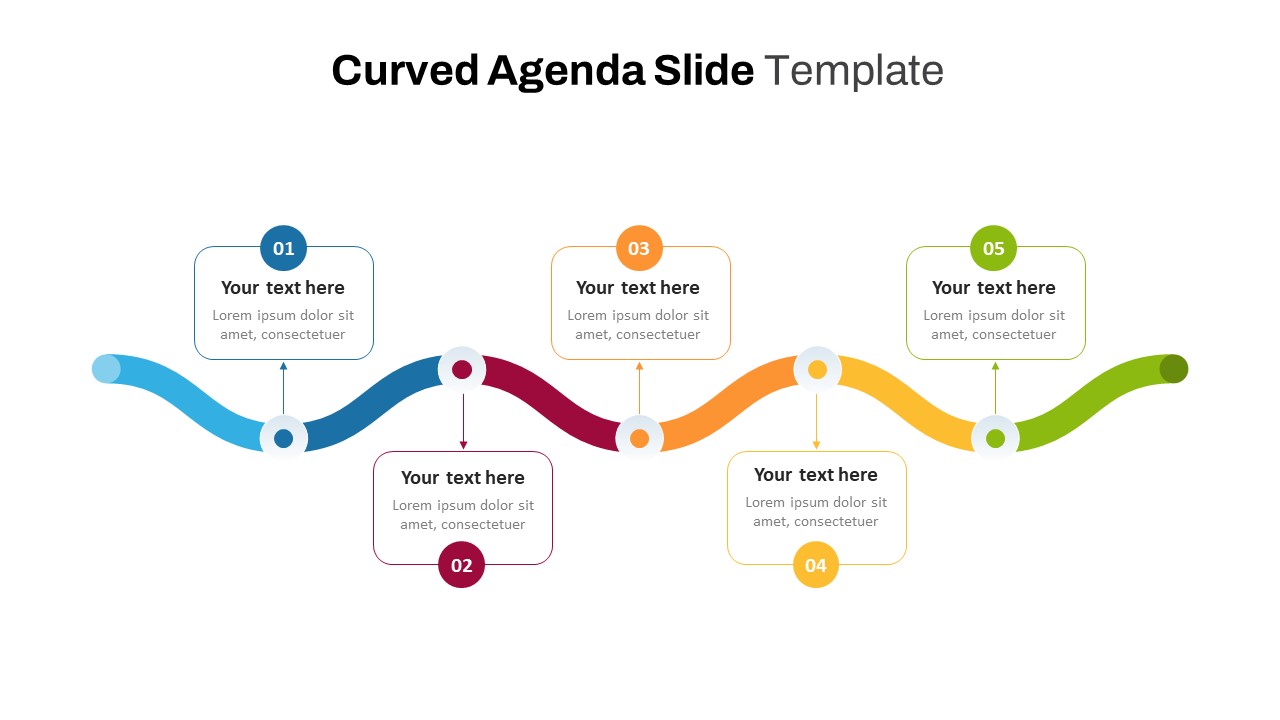 Curved Agenda PPT Template