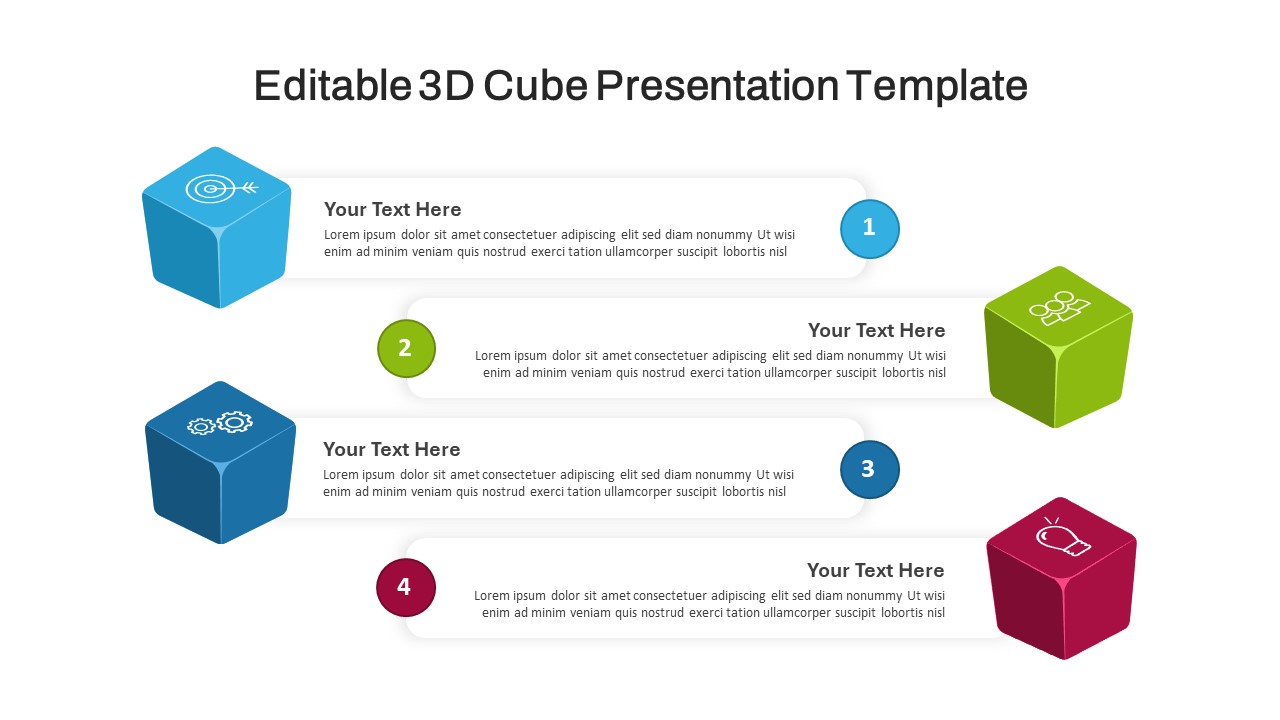 Editable 3d Cube In PowerPoint