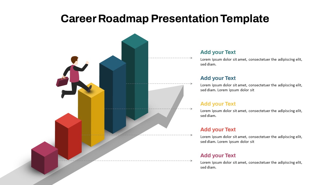 Free Career Roadmap Template PowerPoint for Growth and Career Development Strategies