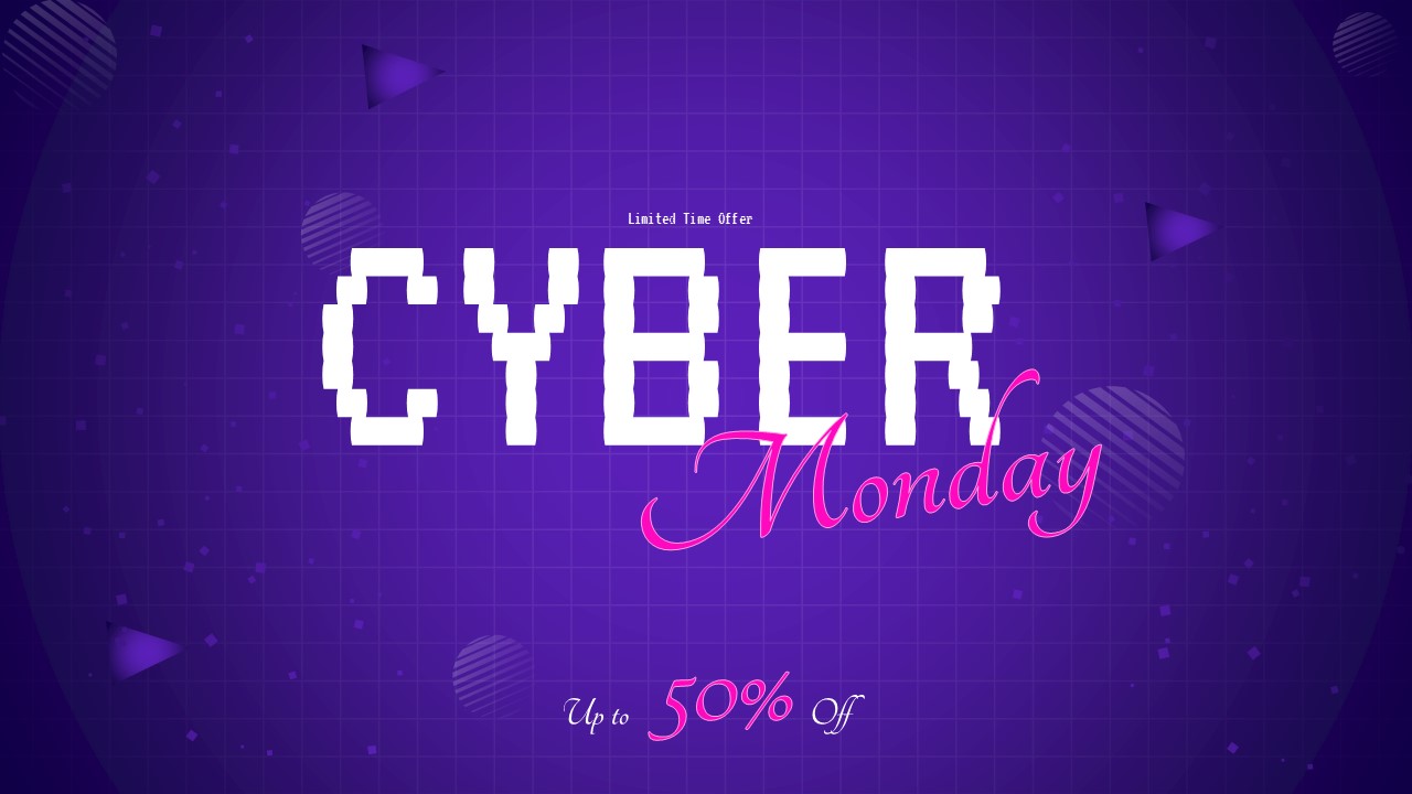 Free Cyber Monday Sale Promotion PowerPoint Slide