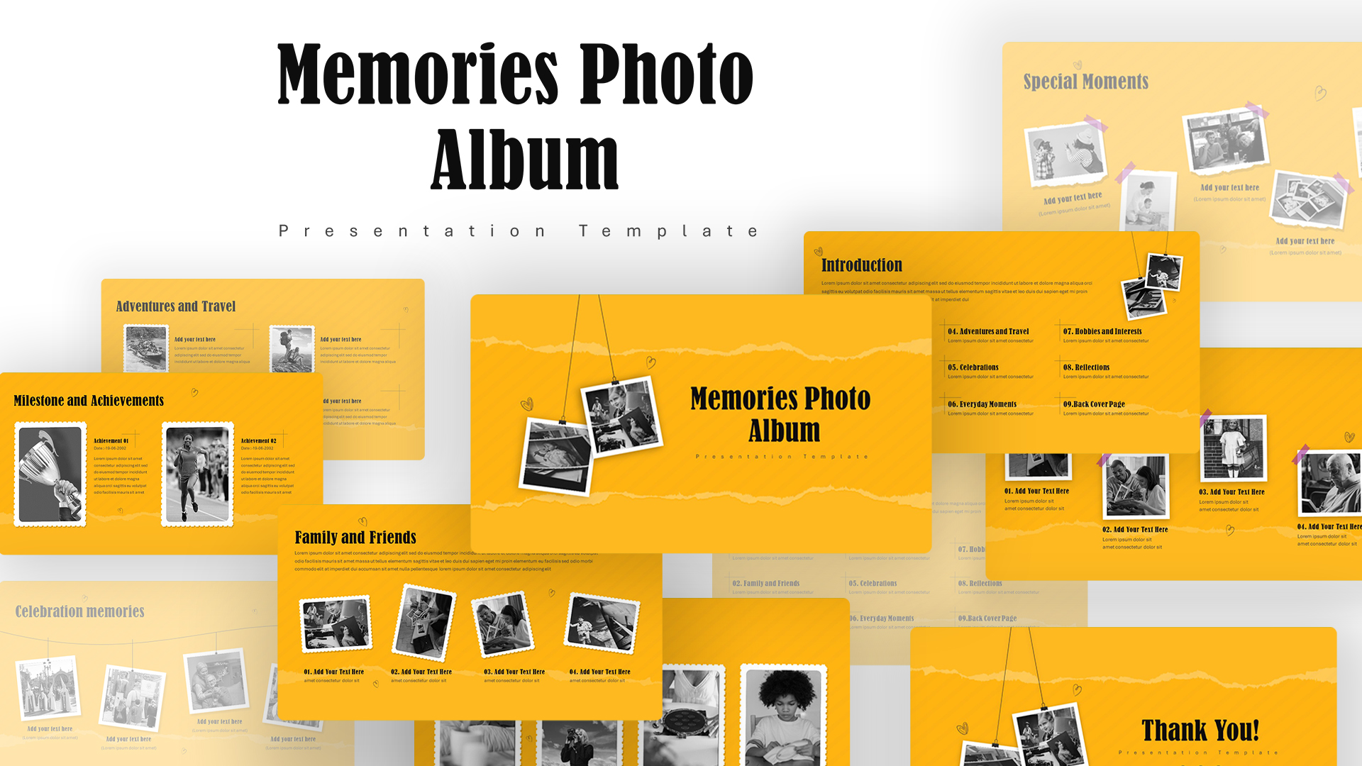 Free Memories Photo Album Powerpoint Templates and Google Slides Cover Image