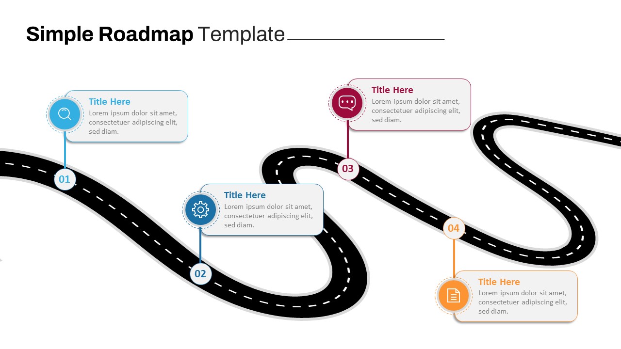 Free Simple Roadmap PowerPoint and Google Slides