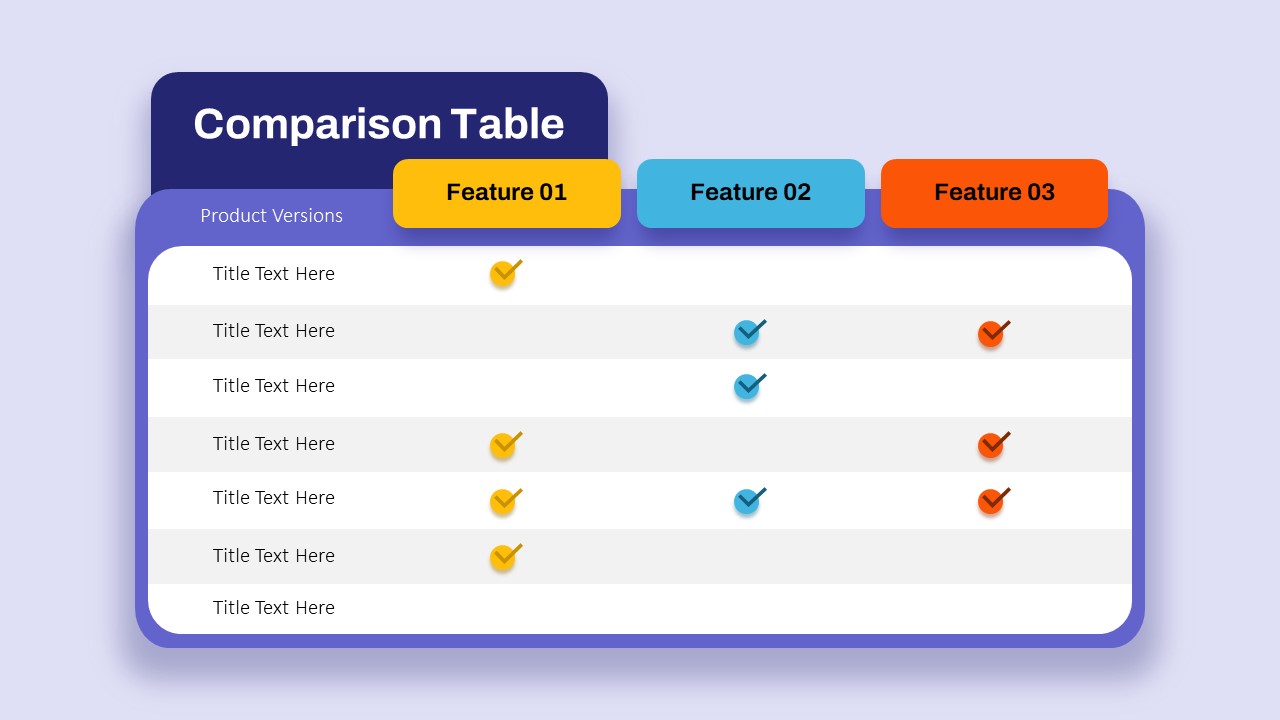 Product Comparison Chart Template PowerPoint