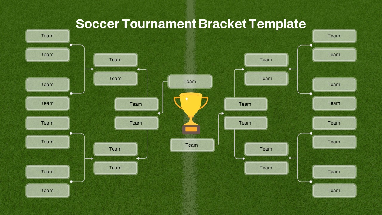 Soccer Tournament Bracket PowerPoint Slide Template