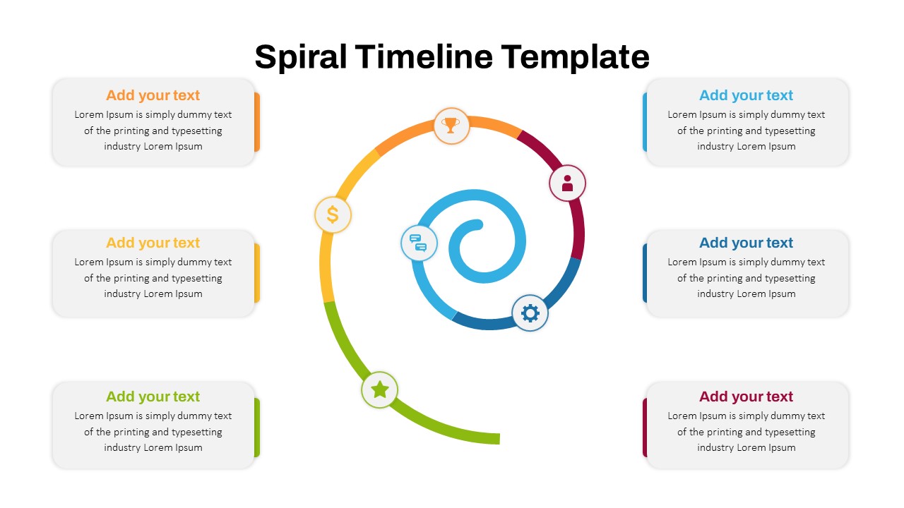 Spiral Timeline Slide In PowerPoint