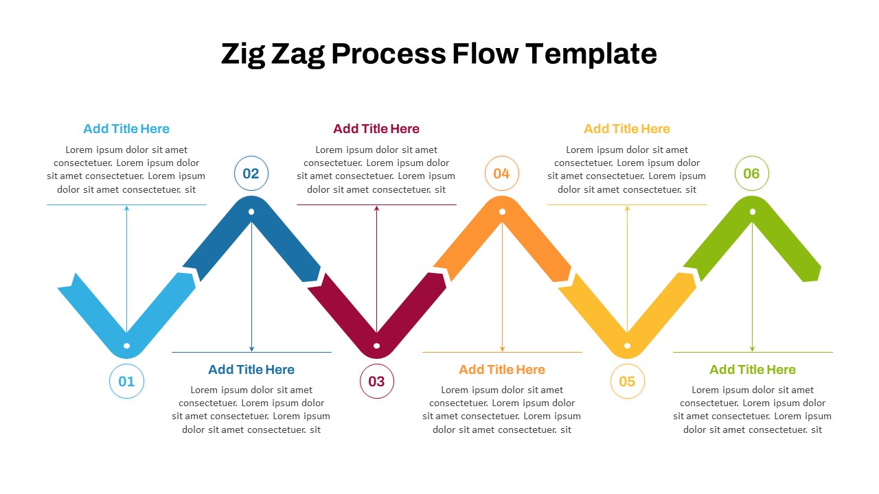 Zig Zag PowerPoint Process Flow Template