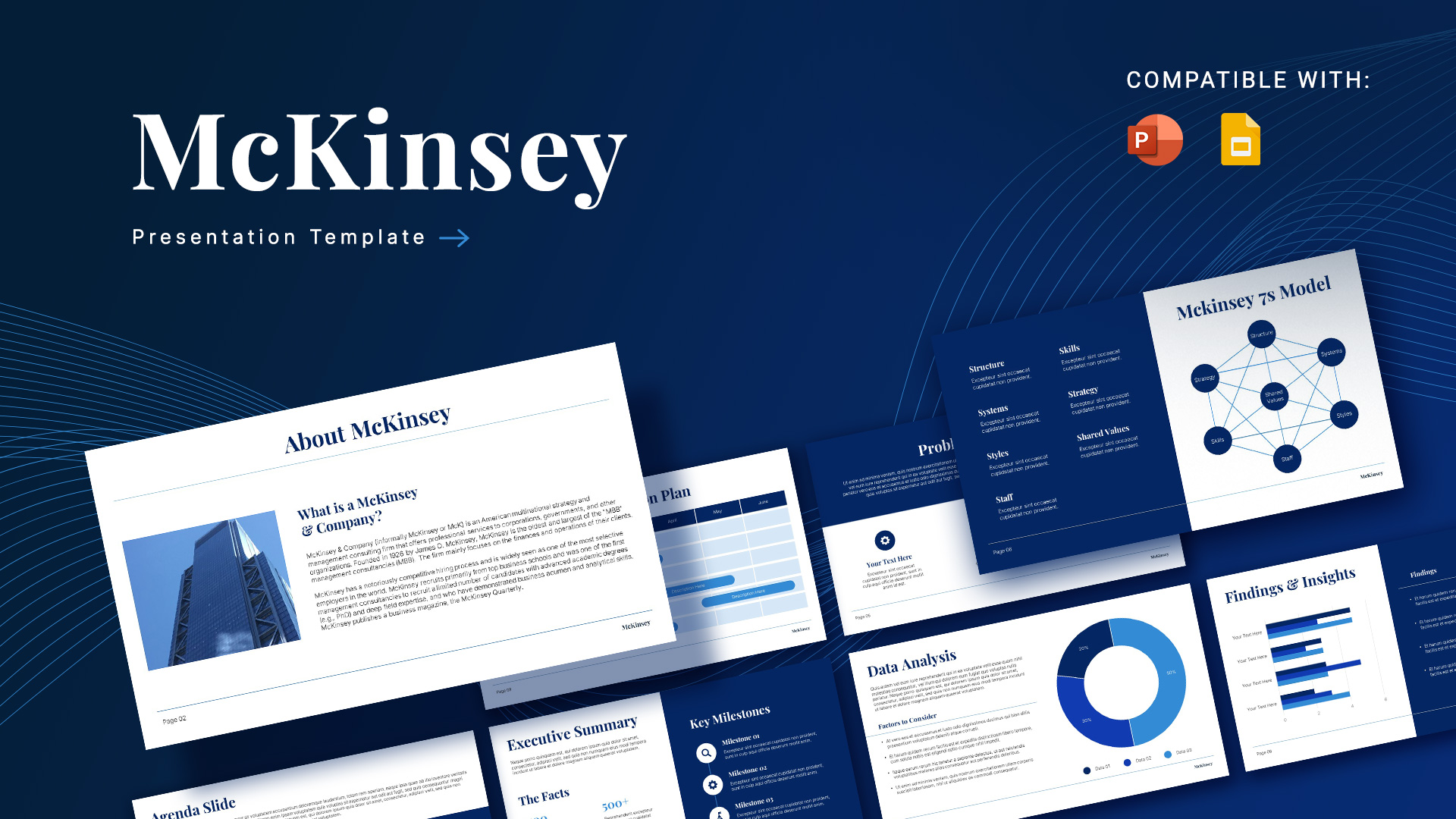 Mckinsey 7s Model ppt and google slides - SlideKit