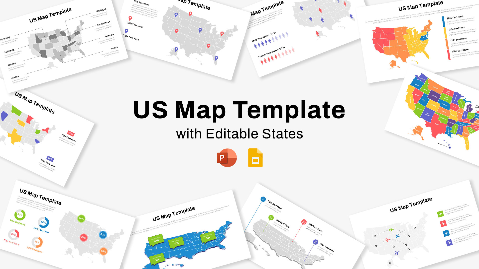 Folded World Map PPT Slide and Google Slides - SlideKit