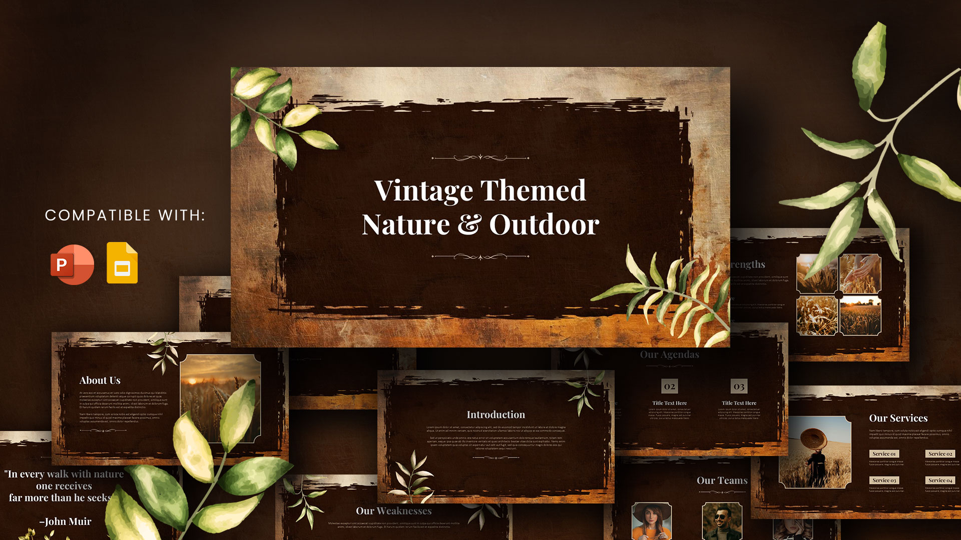 Vintage Nature And Outdoor Presentation Template