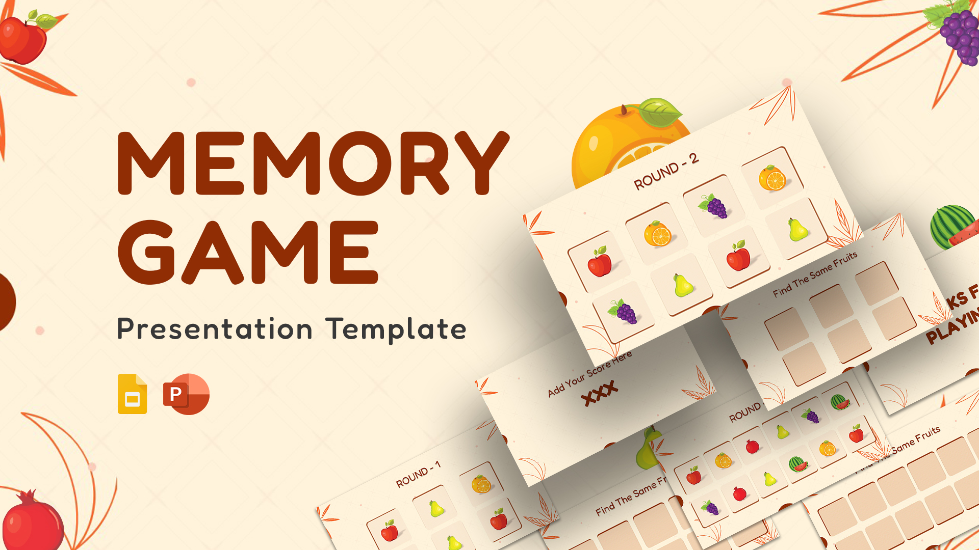 Free Memory Game PPT Slide Template - SlideKit