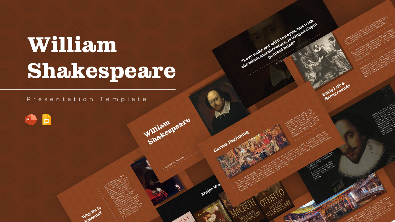 Free William Shakespeare Presentation Templates Featured Image