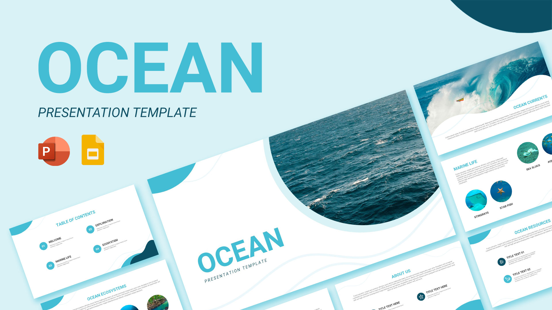 Ocean Ecosystems Slide for Ocean PowerPoint And Google Slides Template ...