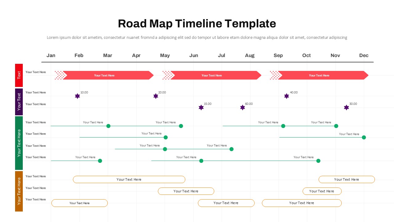 Roadmap Timeline PPT Template and Google Slides