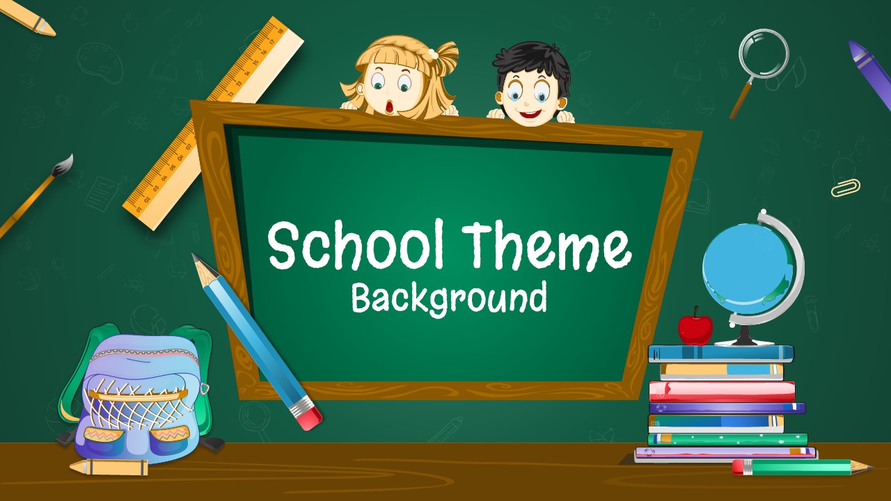 School Theme Background Template For Educational Presentation